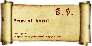 Brunyai Vazul névjegykártya